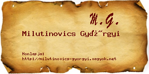Milutinovics Györgyi névjegykártya